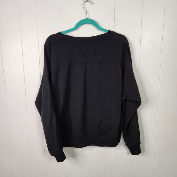 Calvin Klein Black Sequins Sweatshirt Logo Womens Size Medium Loungewear 90s - Picture 3 of 10